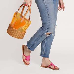 Large PVC Wicker Bucket Orange